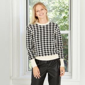 Who What Wear Plus Crewneck Pullover Houndstooth Sweater 2X
